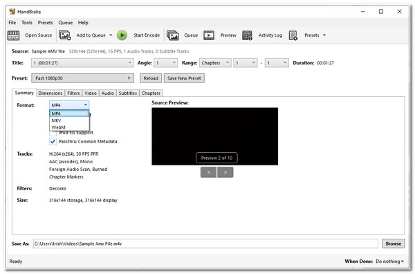 AMV Video Converter Handbrake