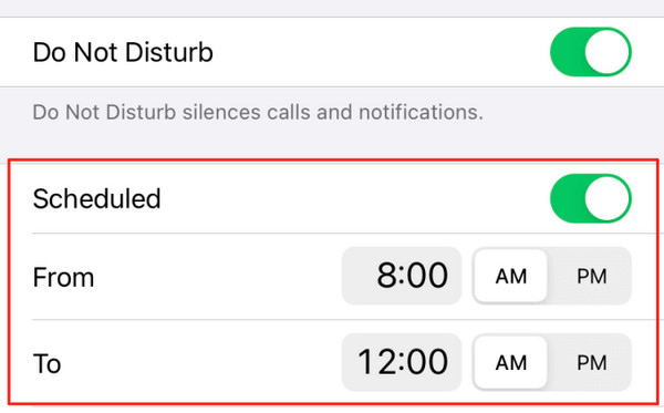 Change Do Not Disturb Schedule