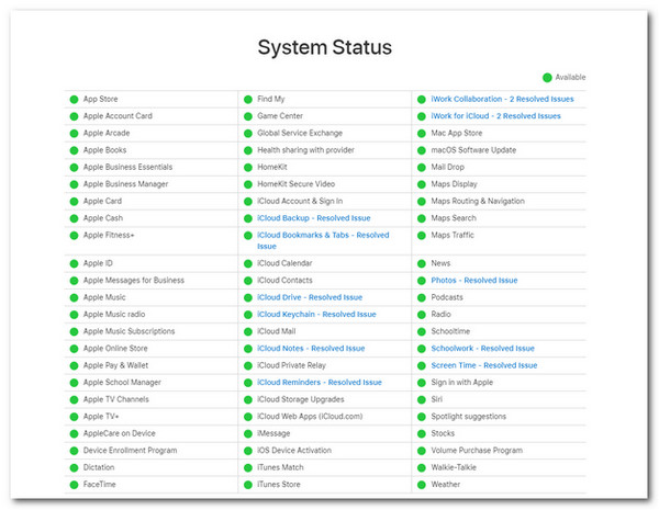 Ralat Menyambung ke Status Sistem Pelayan ID Apple