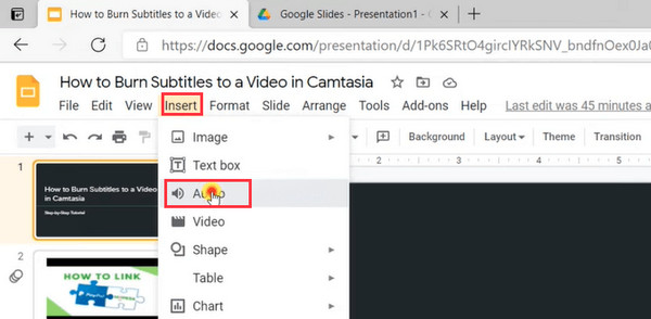 recording a google slides presentation with audio