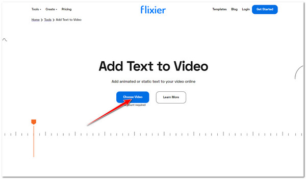 Aggiungi test a Video Flixier Importa file video