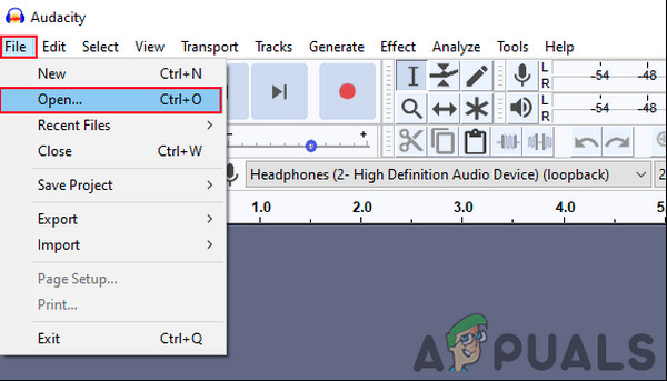 Audacity Datei hinzufügen