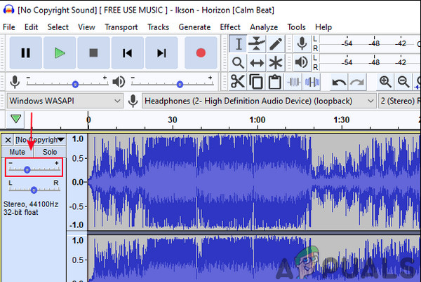 Audacity Lautstärke mit Gain anpassen