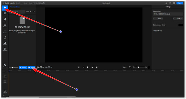 Vytvořit Flixier na pozadí GIF Import souborů Vid