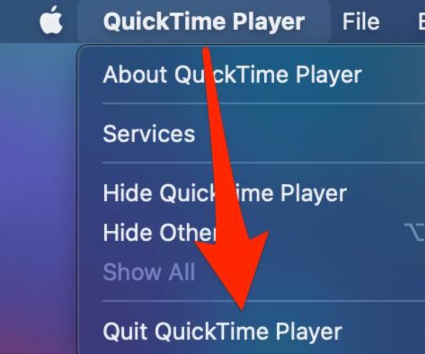 Перезапустить QuickTime