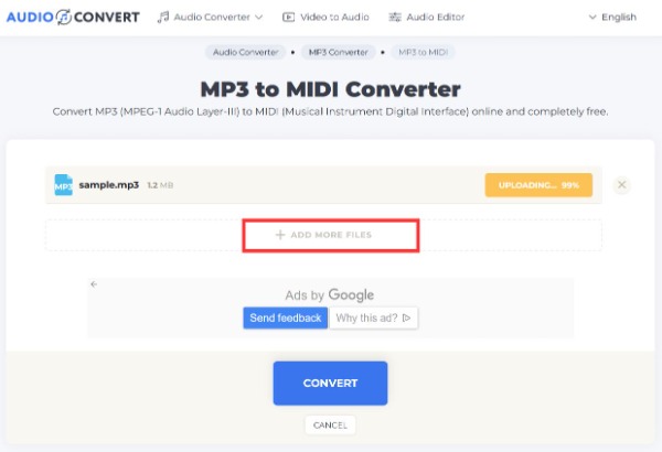 Upload More Files Audio Convert