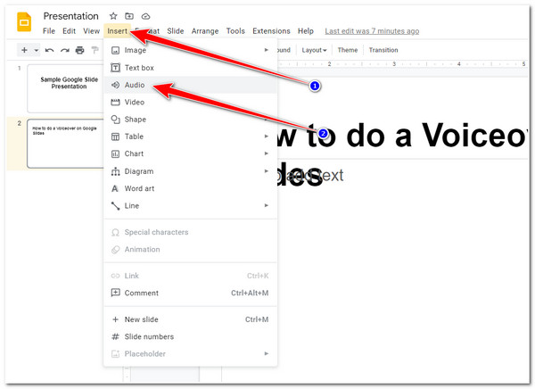 Voice Over on Google Slide Insert Recorded File