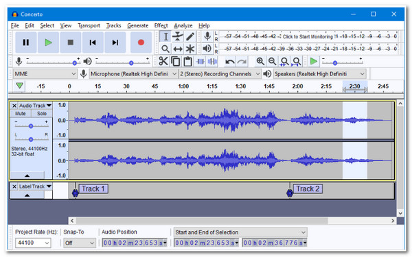 أفضل محول MP3 مجاني Audacity