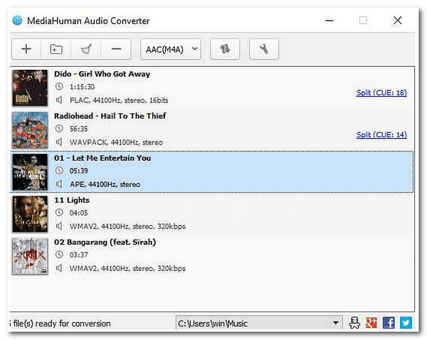 أفضل محول MP3 مجاني Mediahuman Audio Converter