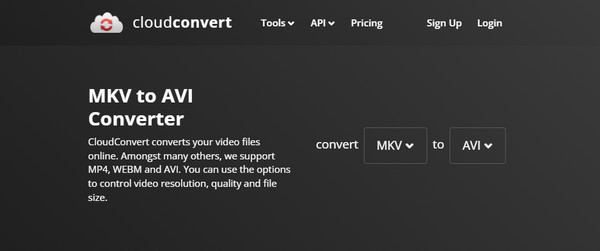 Cloud Convert MKV u AVI pretvarač