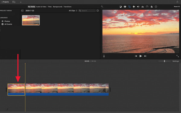 iMovie pe Mac Split Video