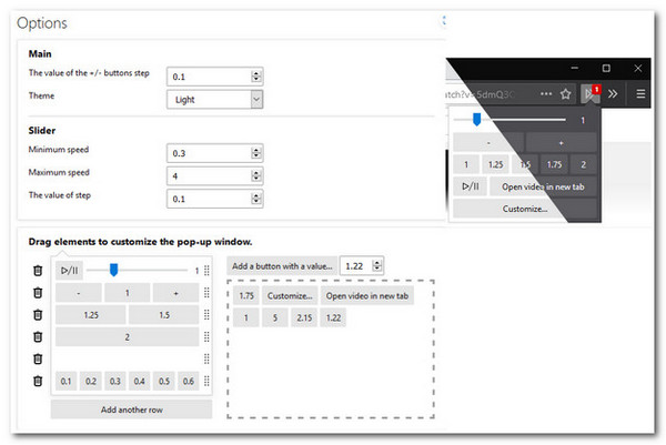 Video Speed Controller Afspilningshastighed