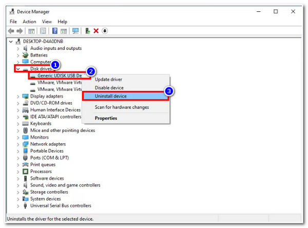 Επανεγκαταστήστε το Disk Driver Uninstall Device