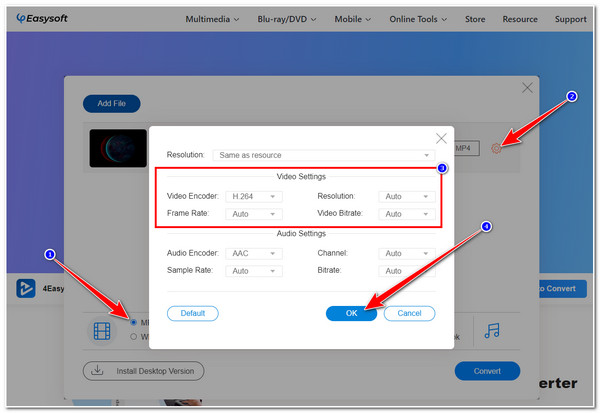 VLC to MP4 4Easysoft Free Converter Tweak Output