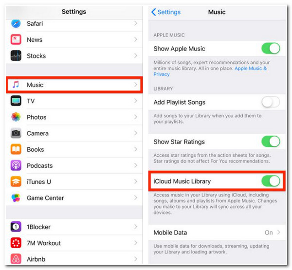 Přenést seznam skladeb iPhone Přenést seznam skladeb Zapnout knihovnu iCloud