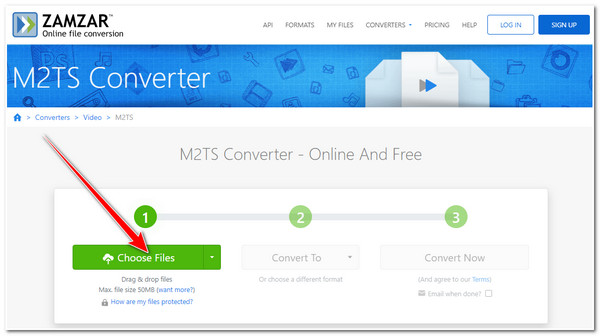 M2TS Converter Zamzar 導入 M2TS 文件