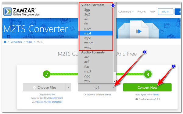 M2TS Converter Zamzar Select Output Format