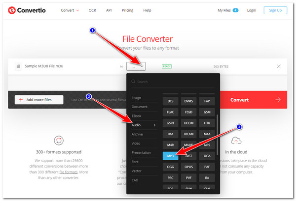 Convertio Odaberite MP3 format