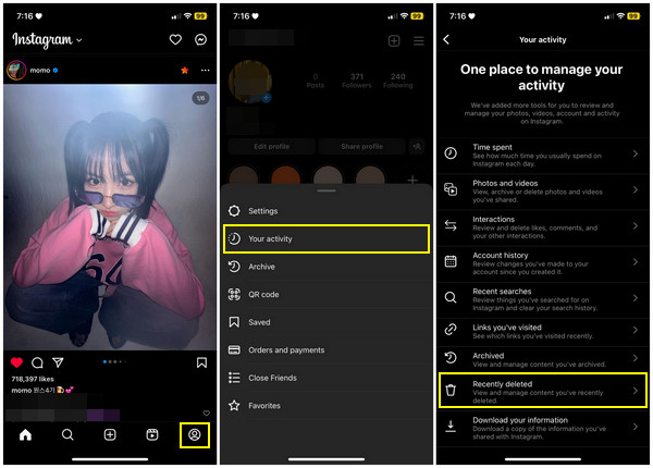 Instagram Recently Deleted