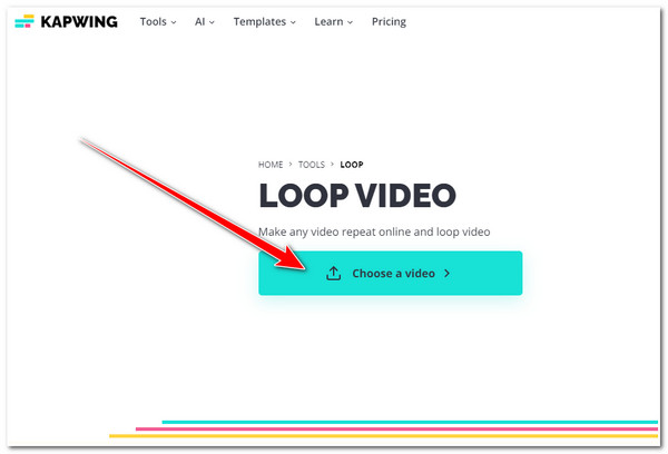 Kapwing Access Video Looper Importar o vídeo