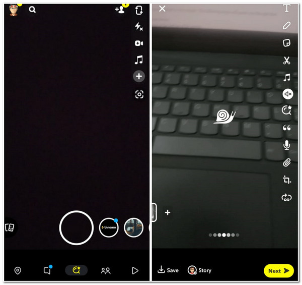 Perlahankan Video pada Snap