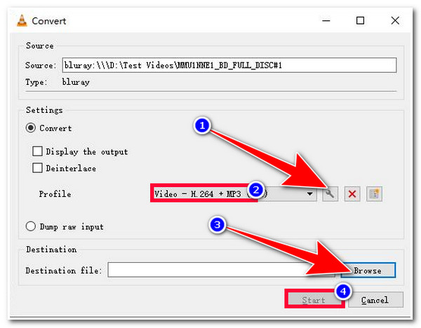 VLC Select DPG Select Location Start