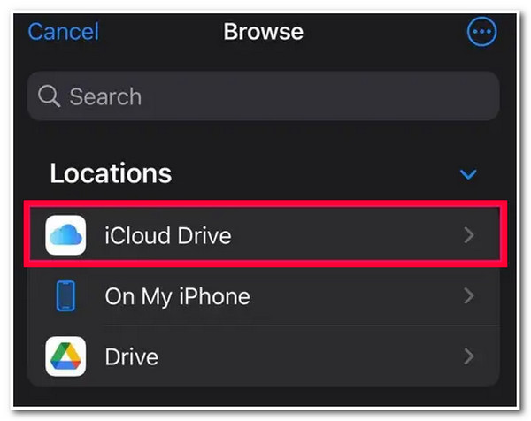 在 iPhone 上的 iCloud Drive 上儲存文件