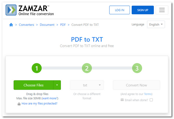 ZamZar PDF to Text