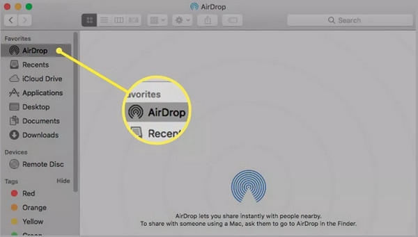 Airdrop pada Finder