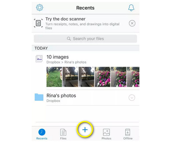 Dropbox Add Photos