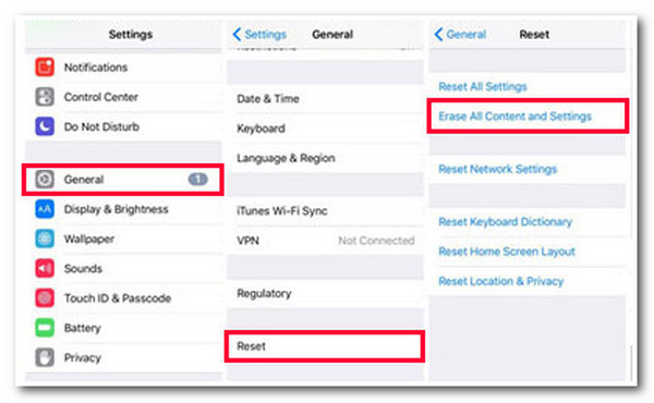 Erase Content Settings