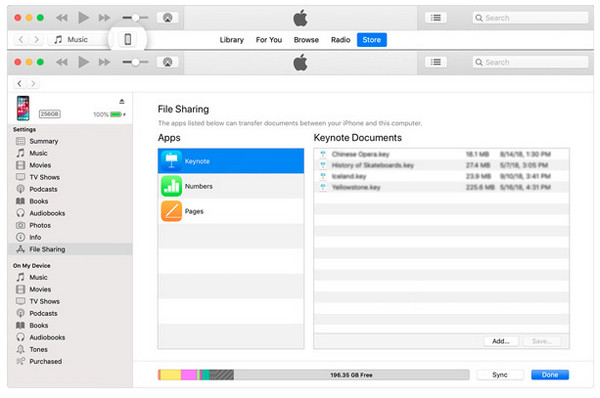 iTunes Memindahkan Fail daripada iPad ke Mac