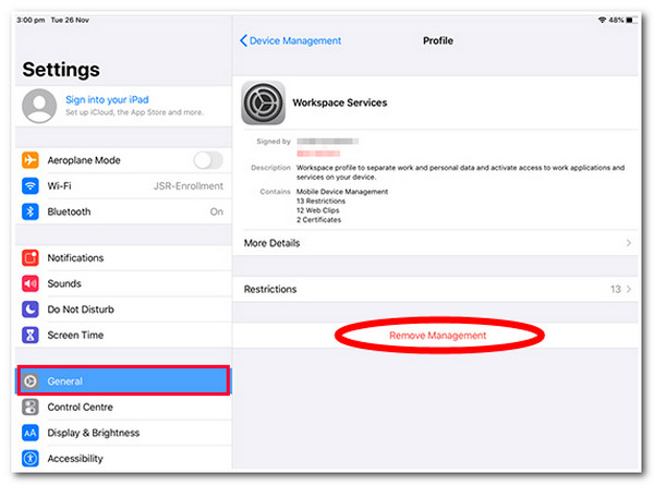 Remove Device Management with Password