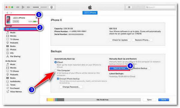 บันทึกการสำรองข้อมูล iPhone เก่า