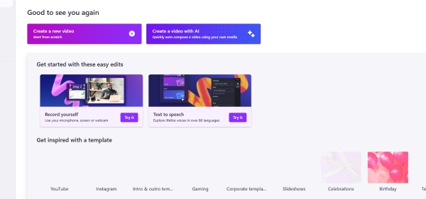 Clipchamp Lightweight Editor