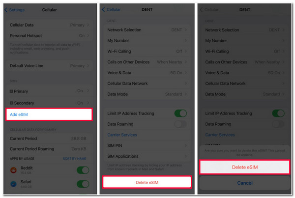Delete Add eSim