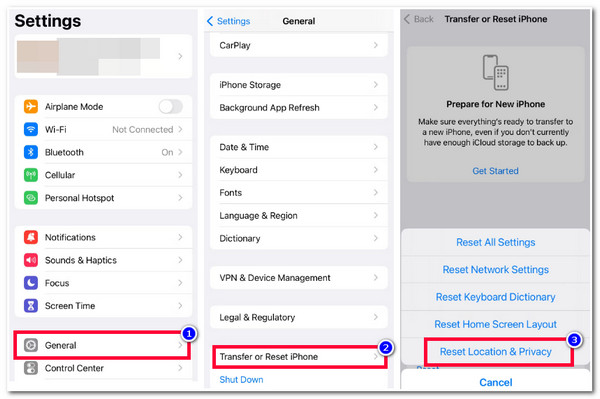 Reset Location Privacy Settings