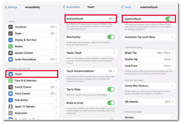 Aktiver Assistive Touch Orientation