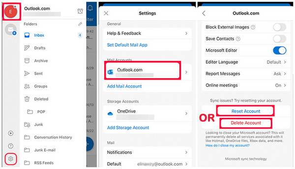 Tetapkan semula Outlook