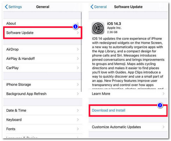 iOS संस्करण अपडेट करें