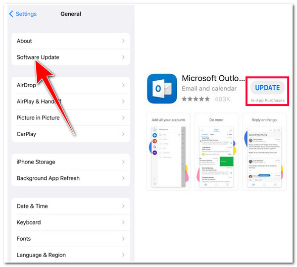 Kemas kini Outlook iPhone