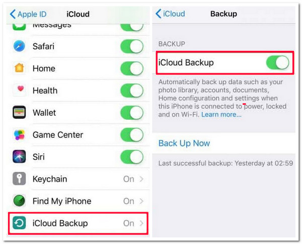 Automatic Backup on iCloud