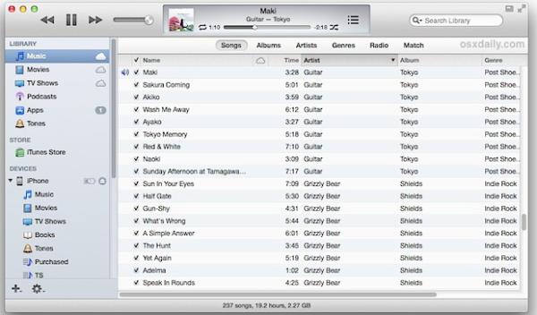 อินเทอร์เฟซ iTunes