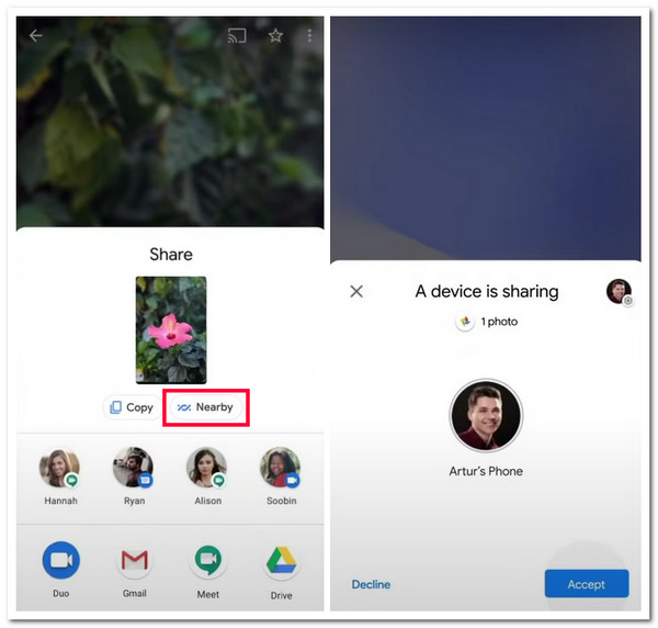 Nearby Share Interface