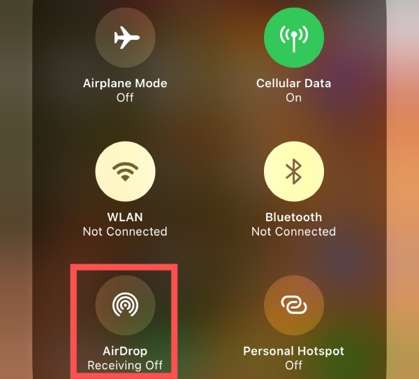 Airdrop einstellen