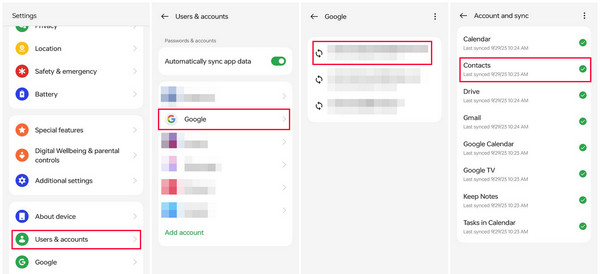 Sync Contacts on Google