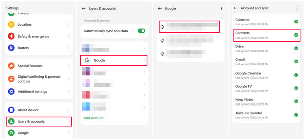 ซิงค์รายชื่อติดต่อบน Google