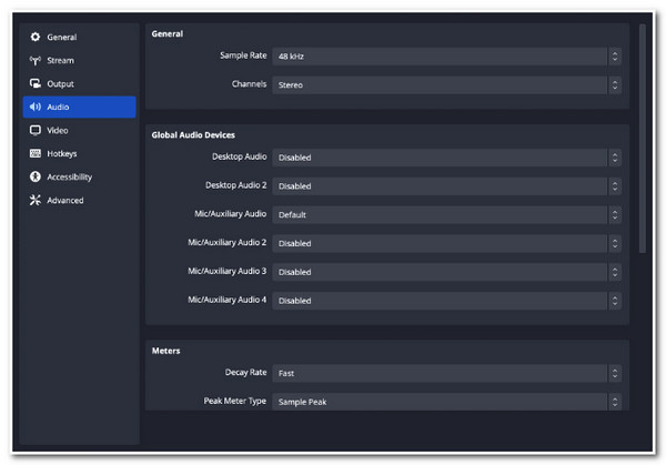 Audio Settings All Aspect