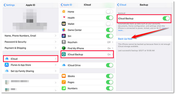 Backup SMS iCloud