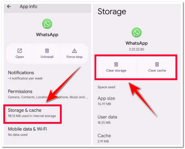 Kosongkan Cache Whatsapp